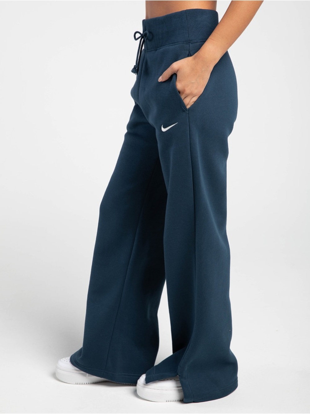 Nike Wide-Leg Fleece Joggers - Navy Blue
